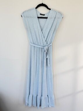 Light Blue Maxi Dress with Tie Waist